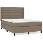 vidaXL Cama box spring con colchón tela gris taupe 140x190 cm vidaXL Cama box spring con colchón tela gris taupe 140x190 cm