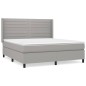vidaXL Cama box spring con colchón tela gris claro 160x200 cm vidaXL Cama box spring con colchón tela gris claro 160x200 cm