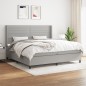 vidaXL Cama box spring con colchón tela gris claro 200x200 cm vidaXL Cama box spring con colchón tela gris claro 200x200 cm
