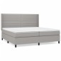 vidaXL Cama box spring con colchón tela gris claro 200x200 cm vidaXL Cama box spring con colchón tela gris claro 200x200 cm