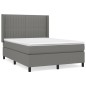 vidaXL Cama box spring con colchón tela gris oscuro 140x200 cm vidaXL Cama box spring con colchón tela gris oscuro 140x200 cm