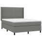 vidaXL Cama box spring con colchón tela gris oscuro 140x200 cm vidaXL Cama box spring con colchón tela gris oscuro 140x200 cm