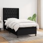 vidaXL Cama box spring con colchón tela negro 80x200 cm