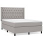 vidaXL Cama box spring con colchón tela gris claro 140x200 cm vidaXL Cama box spring con colchón tela gris claro 140x200 cm