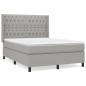 vidaXL Cama box spring con colchón tela gris claro 140x190 cm vidaXL Cama box spring con colchón tela gris claro 140x190 cm