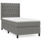 vidaXL Cama box spring con colchón tela gris oscuro 100x200 cm vidaXL Cama box spring con colchón tela gris oscuro 100x200 cm
