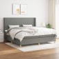 vidaXL Cama box spring con colchón tela gris oscuro 200x200 cm