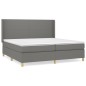 vidaXL Cama box spring con colchón tela gris oscuro 200x200 cm