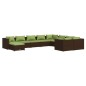 vidaXL Set muebles de jardín 10 pzas y cojines ratán sintético marrón vidaXL Set muebles de jardín 10 pzas y cojines ratán sintético marrón