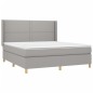 vidaXL Cama box spring con colchón tela gris claro 160x200 cm vidaXL Cama box spring con colchón tela gris claro 160x200 cm