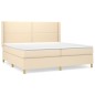 vidaXL Cama box spring con colchón tela color crema 200x200 cm vidaXL Cama box spring con colchón tela color crema 200x200 cm