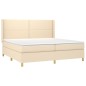 vidaXL Cama box spring con colchón tela color crema 200x200 cm vidaXL Cama box spring con colchón tela color crema 200x200 cm