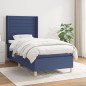 vidaXL Cama box spring con colchón tela azul 80x200 cm vidaXL Cama box spring con colchón tela azul 80x200 cm