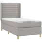 vidaXL Cama box spring con colchón tela gris claro 80x200 cm vidaXL Cama box spring con colchón tela gris claro 80x200 cm