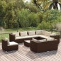 vidaXL Set muebles de jardín 10 pzas y cojines ratán sintético marrón vidaXL Set muebles de jardín 10 pzas y cojines ratán sintético marrón