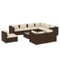 vidaXL Set muebles de jardín 10 pzas y cojines ratán sintético marrón vidaXL Set muebles de jardín 10 pzas y cojines ratán sintético marrón