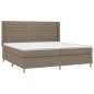 vidaXL Cama box spring con colchón tela gris taupe 200x200 cm vidaXL Cama box spring con colchón tela gris taupe 200x200 cm
