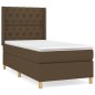 vidaXL Cama box spring con colchón tela marrón oscuro 80x200 cm vidaXL Cama box spring con colchón tela marrón oscuro 80x200 cm