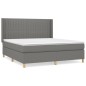 vidaXL Cama box spring con colchón tela gris oscuro 160x200 cm vidaXL Cama box spring con colchón tela gris oscuro 160x200 cm