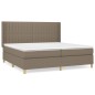 vidaXL Cama box spring con colchón tela gris taupe 200x200 cm vidaXL Cama box spring con colchón tela gris taupe 200x200 cm
