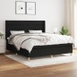 vidaXL Cama box spring con colchón tela negro 180x200 cm vidaXL Cama box spring con colchón tela negro 180x200 cm