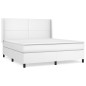 vidaXL Cama box spring con colchón cuero sintético blanco 180x200 cm vidaXL Cama box spring con colchón cuero sintético blanco 180x200 cm