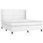 vidaXL Cama box spring con colchón cuero sintético blanco 180x200 cm vidaXL Cama box spring con colchón cuero sintético blanco 180x200 cm