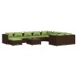 vidaXL Set muebles de jardín 11 pzas y cojines ratán sintético marrón vidaXL Set muebles de jardín 11 pzas y cojines ratán sintético marrón