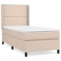 vidaXL Cama box spring con colchón cuero sintético capuchino 80x200 cm vidaXL Cama box spring con colchón cuero sintético capuchino 80x200 cm