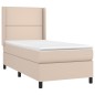 vidaXL Cama box spring con colchón cuero sintético capuchino 80x200 cm vidaXL Cama box spring con colchón cuero sintético capuchino 80x200 cm