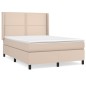 vidaXL Cama box spring con colchón cuero sintético capuchino 140x200cm vidaXL Cama box spring con colchón cuero sintético capuchino 140x200cm