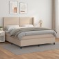 vidaXL Cama box spring con colchón cuero sintético capuchino 160x200cm vidaXL Cama box spring con colchón cuero sintético capuchino 160x200cm