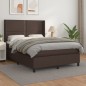 vidaXL Cama box spring con colchón cuero sintético marrón 140x200cm vidaXL Cama box spring con colchón cuero sintético marrón 140x200cm