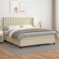 vidaXL Cama box spring con colchón cuero sintético crema 180x200 cm vidaXL Cama box spring con colchón cuero sintético crema 180x200 cm