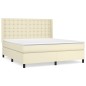 vidaXL Cama box spring con colchón cuero sintético crema 180x200 cm vidaXL Cama box spring con colchón cuero sintético crema 180x200 cm