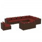 vidaXL Set muebles de jardín 10 pzas y cojines ratán sintético marrón vidaXL Set muebles de jardín 10 pzas y cojines ratán sintético marrón