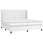 vidaXL Cama box spring con colchón cuero sintético blanco 200x200 cm vidaXL Cama box spring con colchón cuero sintético blanco 200x200 cm