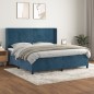 vidaXL Cama box spring con colchón terciopelo azul oscuro 200x200 cm vidaXL Cama box spring con colchón terciopelo azul oscuro 200x200 cm