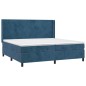 vidaXL Cama box spring con colchón terciopelo azul oscuro 200x200 cm vidaXL Cama box spring con colchón terciopelo azul oscuro 200x200 cm