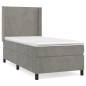 vidaXL Cama box spring con colchón terciopelo gris claro 100x200 cm vidaXL Cama box spring con colchón terciopelo gris claro 100x200 cm