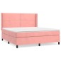 vidaXL Cama box spring con colchón terciopelo rosa 160x200 cm vidaXL Cama box spring con colchón terciopelo rosa 160x200 cm