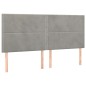 vidaXL Cama box spring con colchón terciopelo gris claro 200x200 cm