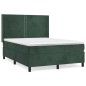 vidaXL Cama box spring con colchón terciopelo verde oscuro 140x200 cm vidaXL Cama box spring con colchón terciopelo verde oscuro 140x200 cm