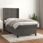 vidaXL Cama box spring con colchón terciopelo gris oscuro 90x200 cm