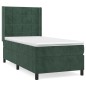 vidaXL Cama box spring con colchón terciopelo verde oscuro 100x200 cm vidaXL Cama box spring con colchón terciopelo verde oscuro 100x200 cm