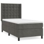 vidaXL Cama box spring con colchón terciopelo gris oscuro 80x200 cm vidaXL Cama box spring con colchón terciopelo gris oscuro 80x200 cm