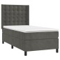vidaXL Cama box spring con colchón terciopelo gris oscuro 80x200 cm vidaXL Cama box spring con colchón terciopelo gris oscuro 80x200 cm