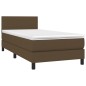 vidaXL Cama box spring con colchón LED tela marrón oscuro 100x200 cm vidaXL Cama box spring con colchón LED tela marrón oscuro 100x200 cm