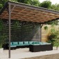 vidaXL Set de muebles de jardín 12 pzas cojines ratán sintético negro vidaXL Set de muebles de jardín 12 pzas cojines ratán sintético negro
