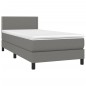 vidaXL Cama box spring colchón y luces LED tela gris oscuro 100x200 cm vidaXL Cama box spring colchón y luces LED tela gris oscuro 100x200 cm